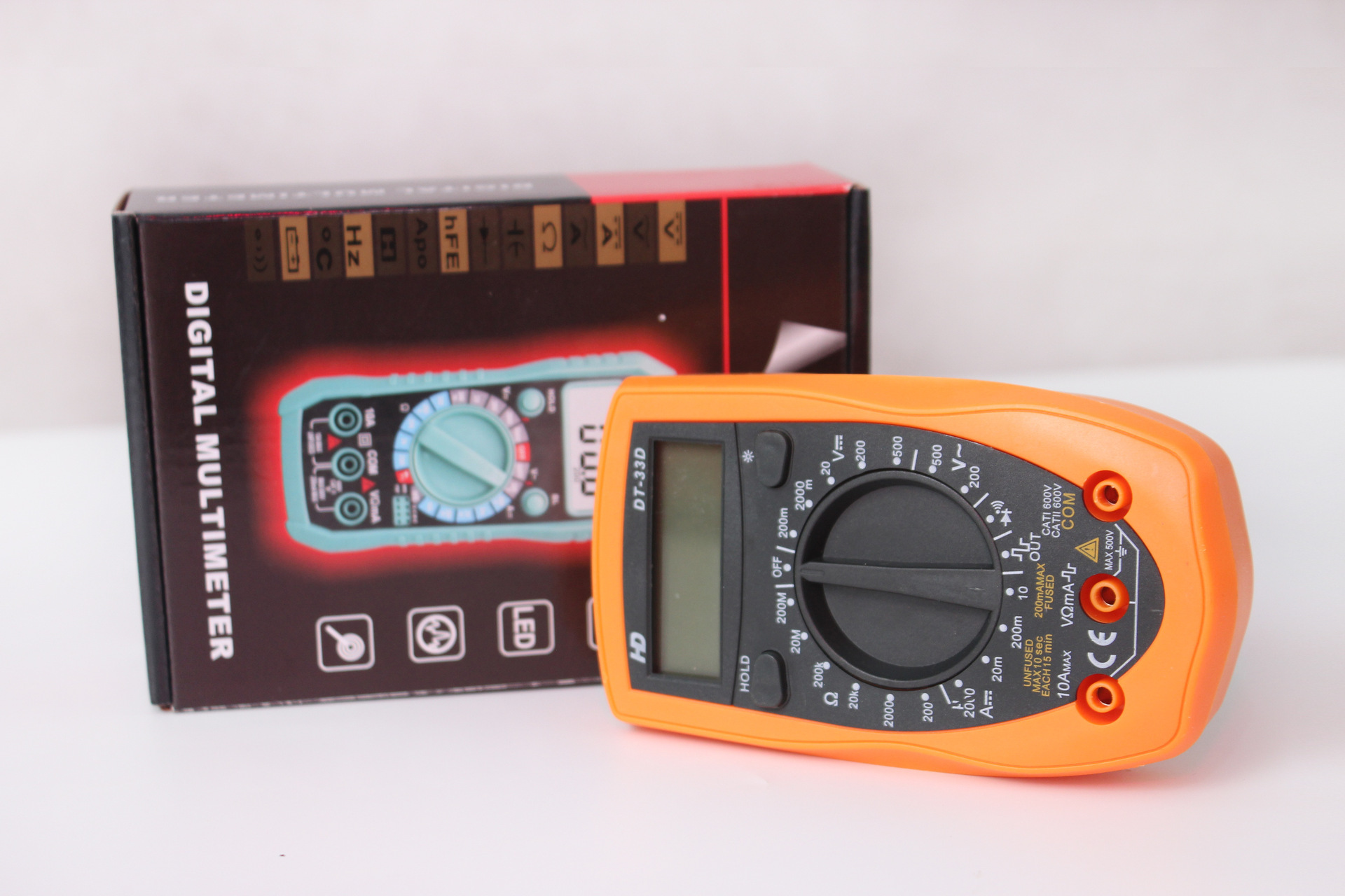 跨境热销电工仪器仪表 手持式高精度测量电工表dt33d数字万用表