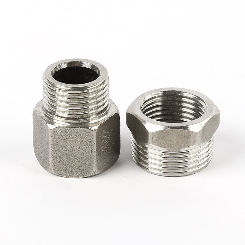 4分6分1寸不锈钢对丝接头 304不锈钢变径内外丝管古大小转换接头