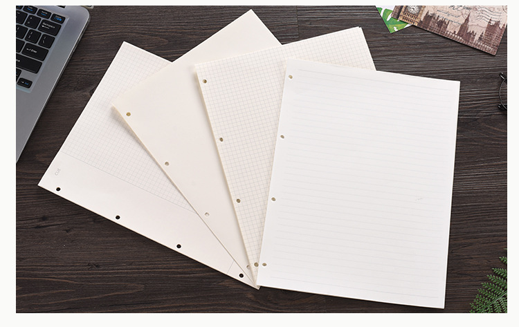 精美商务办公活页纸学生作业练习a4b5a6记事本空白横线格子替芯纸