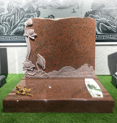 惠安墓碑雕刻 美国红麻石材供应 造型新颖 艺术型墓碑