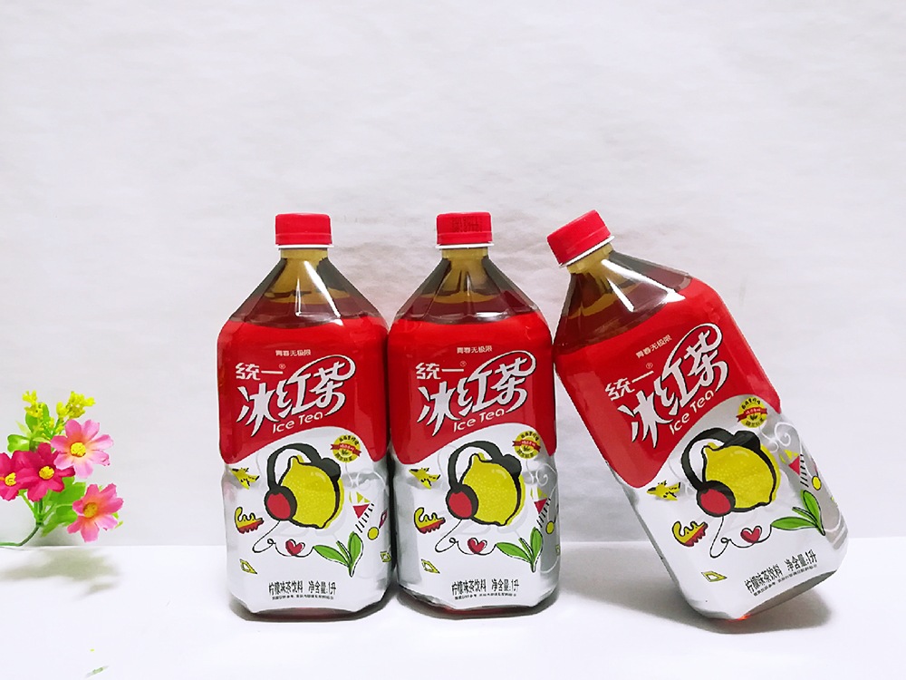 统一冰红茶柠檬味茶饮料 1升*8瓶 整箱