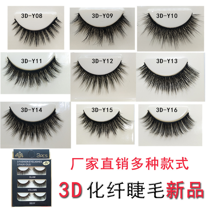 3D False Eyelashes Factory in Stock Wholesale Eyelash Foreign Trade Manual Simulation Eyelashes Various Styles