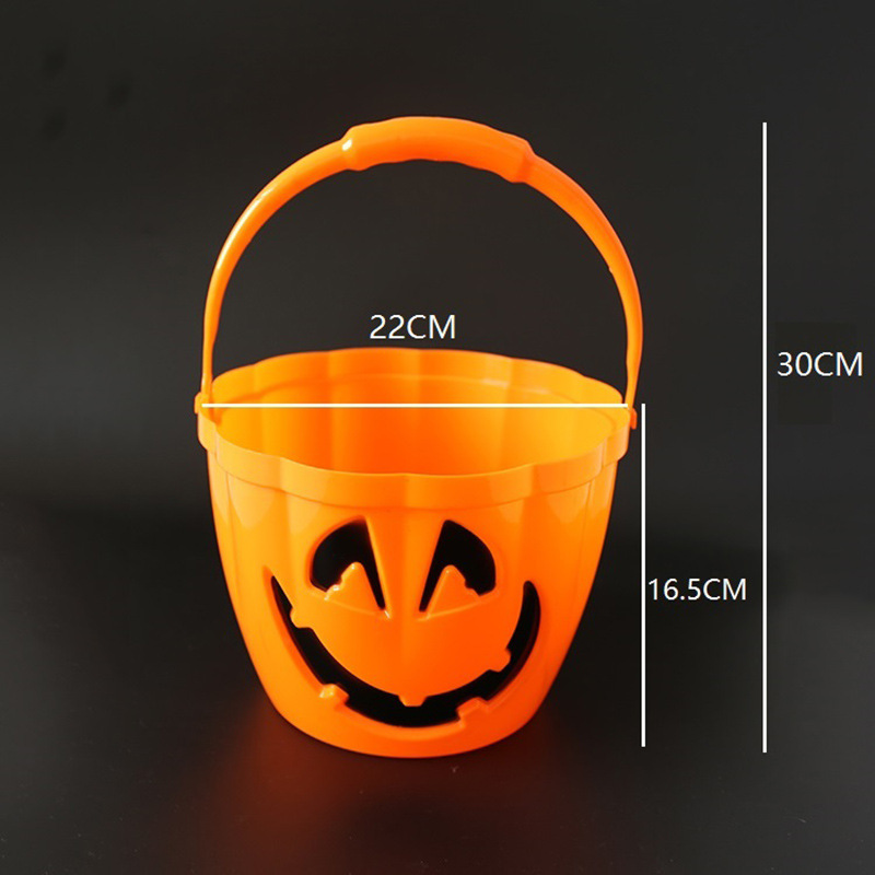 Zilin Halloween Ghost Festival Supplies Decoration Props Activity Party Portable Candy Bucket Large Luminous Pumpkin Bucket