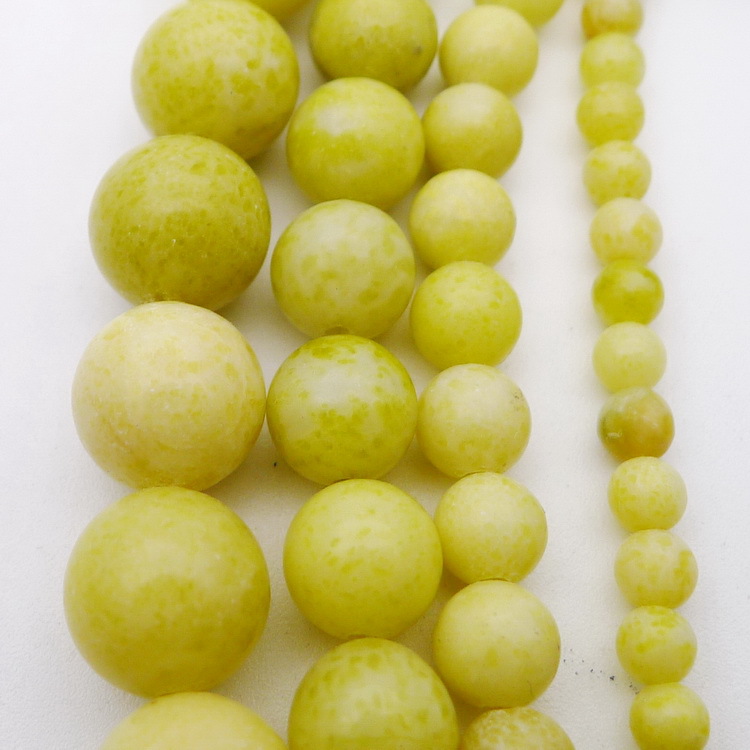 天然柠檬玉石圆珠散珠饰品配件 diy手工串珠珠子 半成品