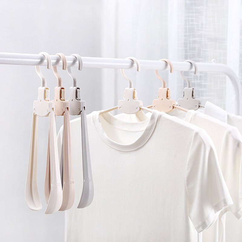 Plastic Travel Folding Hangers Portable Magic Clothes Hanger Wide Shoulders without Marks Clothes Hanger Adult Clothes Support