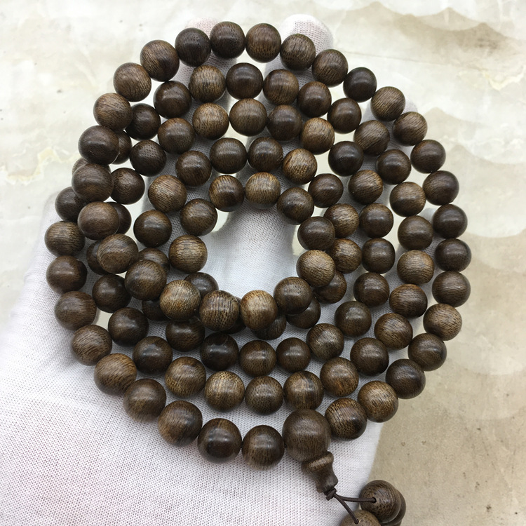 加里曼丹沉香手链佛珠木质念珠手串108颗佛珠木质工艺品
