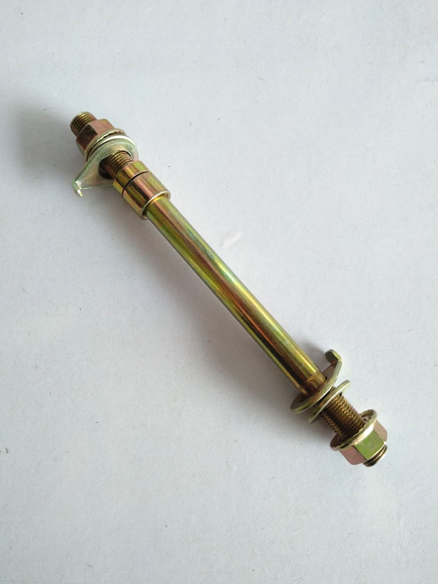 电动电瓶车踏板车前轴三轮车前轮轴简易款电动车前轴电摩镀锌前轴