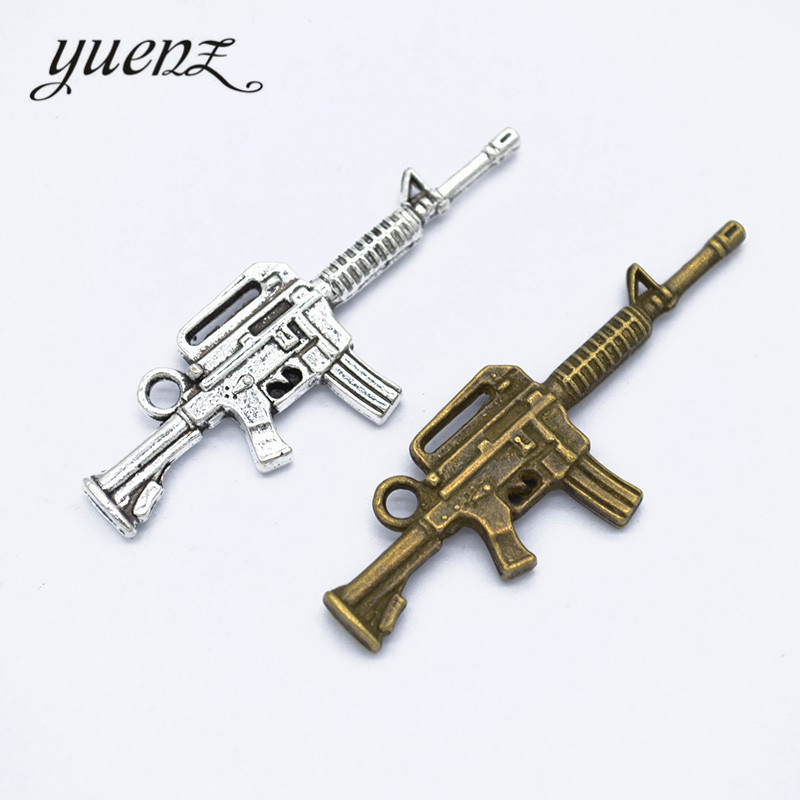 Yuenz Alloy Rifle Surrounding the Game Ornament DIY Material Jewelry Accessories Ornament Accessories 45 * 16MM M59