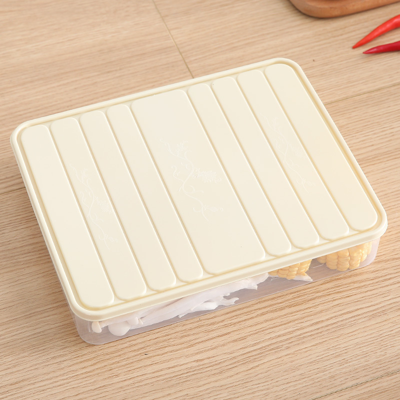 Kitchen Square Refrigerator Crisper Household Plastic Food Sealed Frozen Dumplings Vegetable Box Food Storage Box