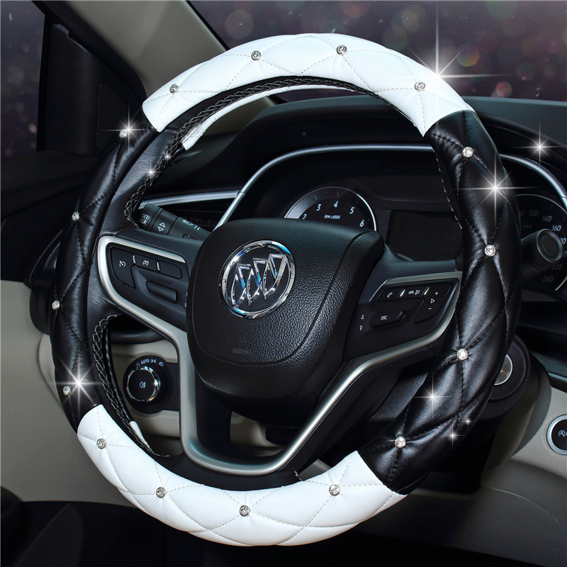 New Steering Wheel Cover Car Steering Wheel Cover Women's Diamond Car Interior Decoration Supplies Fashion Handle Cover