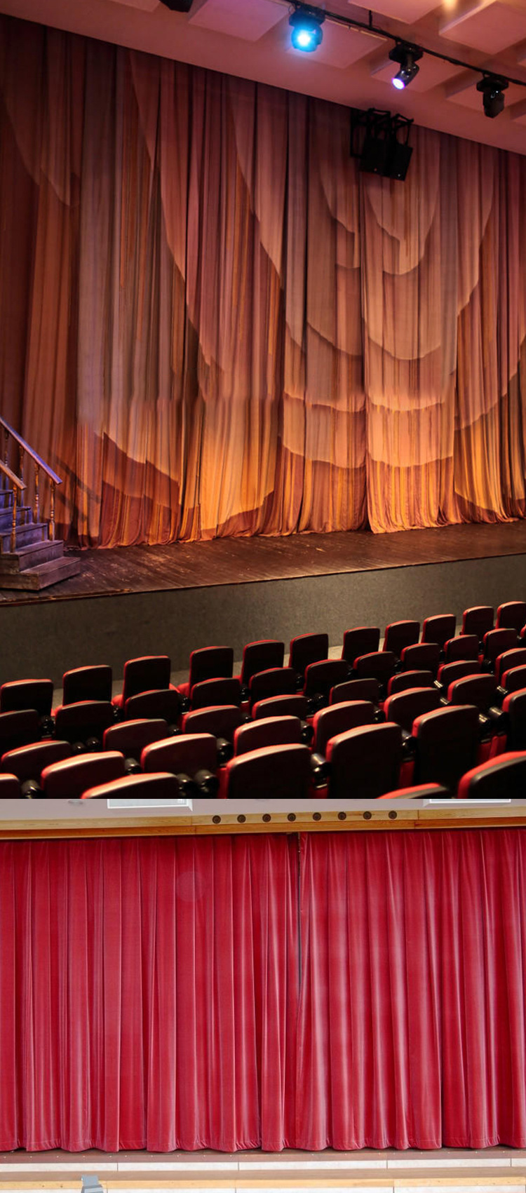 电动舞台幕布窗帘拉幕机定制智能遥控升降开合金丝绒幕布轨道电机