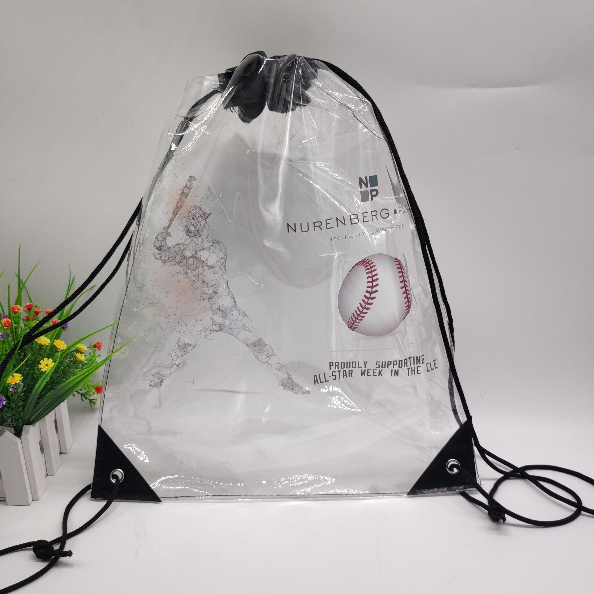 pvc防水透明抽绳束口背包 沙滩包 马拉松补给包 赛事包