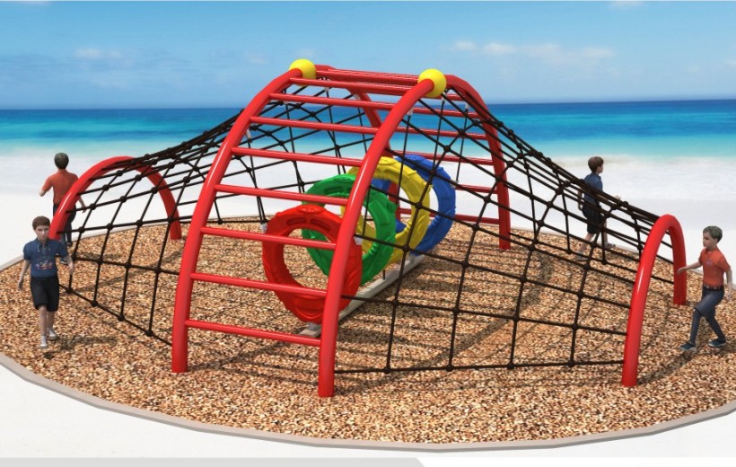 户外定制钻笼爬网组合儿童拓展攀爬网架公园林游乐设施秋千滑梯