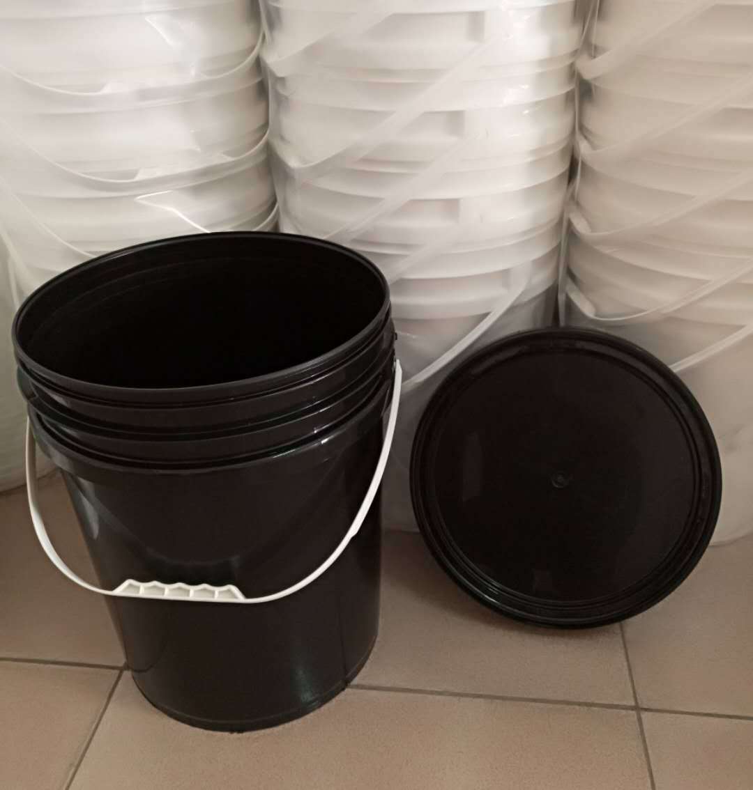 20公斤黑色油墨桶20升黑色塑料桶20l胶桶塑胶桶20kg涂料桶