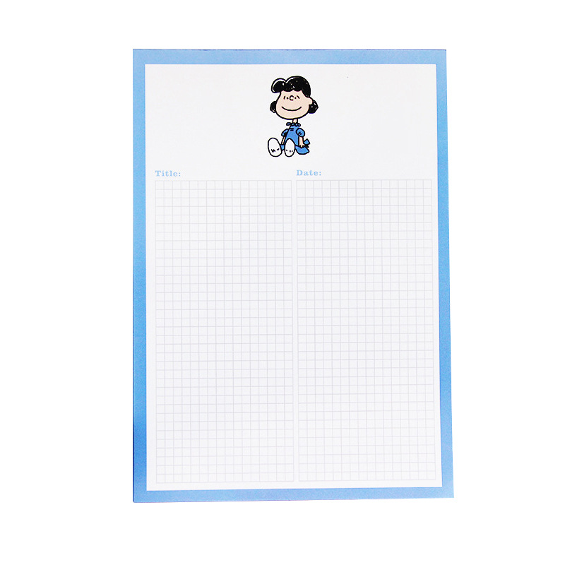 Korean Simple Ins Little Boy Big Notepad Cartoon Bear Student Grid Notepad Girl Heart Notebook
