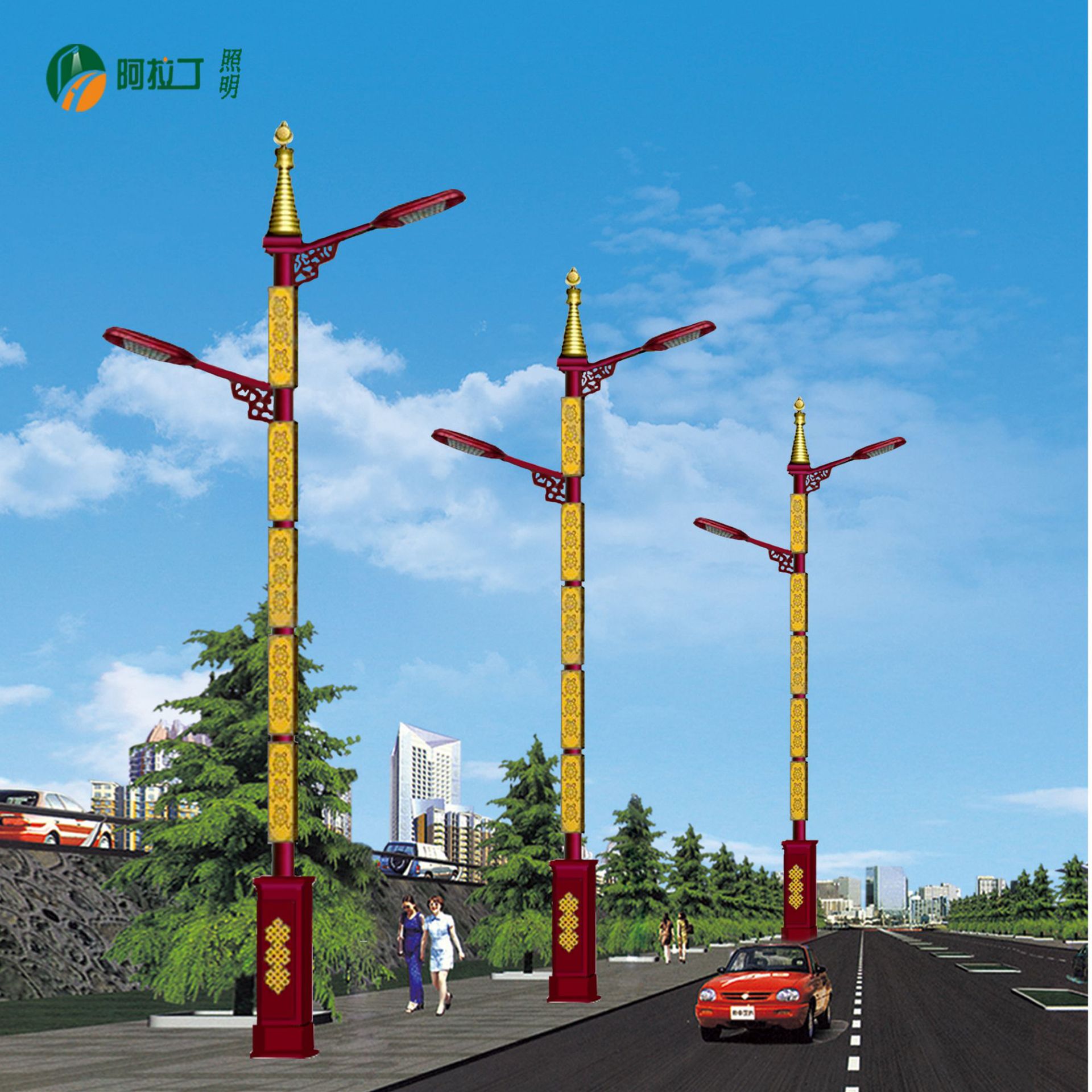 厂家供应 藏式路灯杆 6米30wled单臂路灯杆 热镀锌