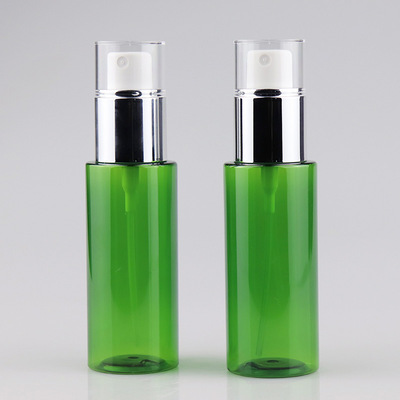 厂家热销 100ml平肩喷雾瓶化妆水细雾喷瓶电化铝高档瓶绿色喷水瓶