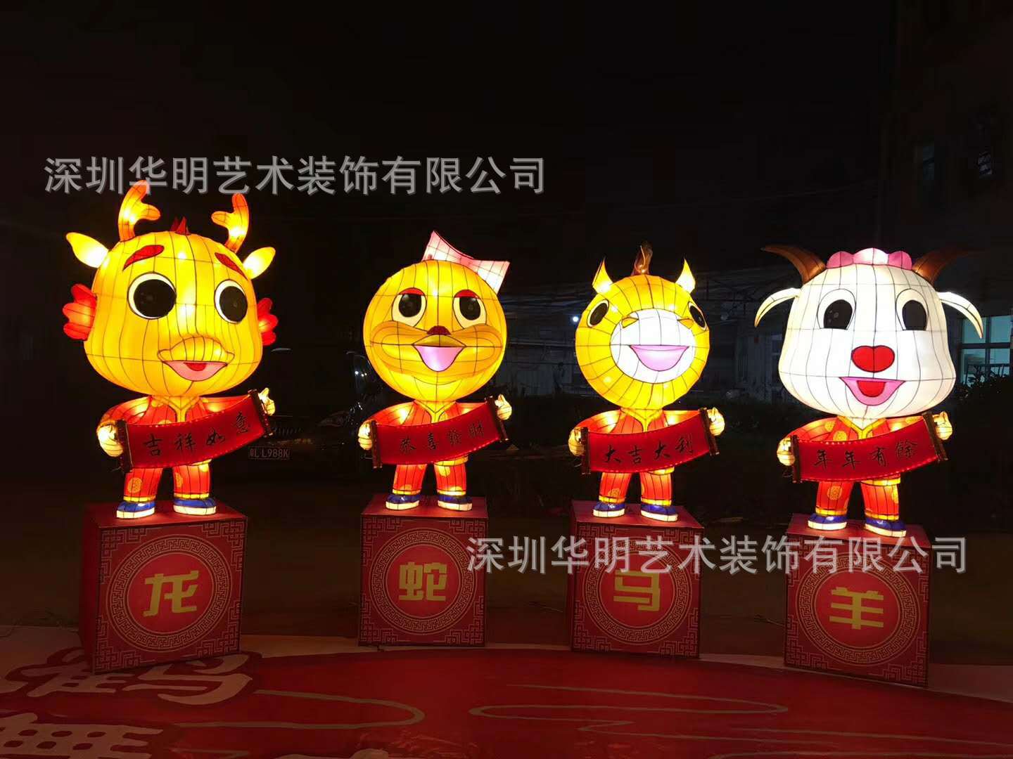 十二生肖花灯制作 春节花灯彩灯 2020鼠年灯会 专业花灯制作厂家