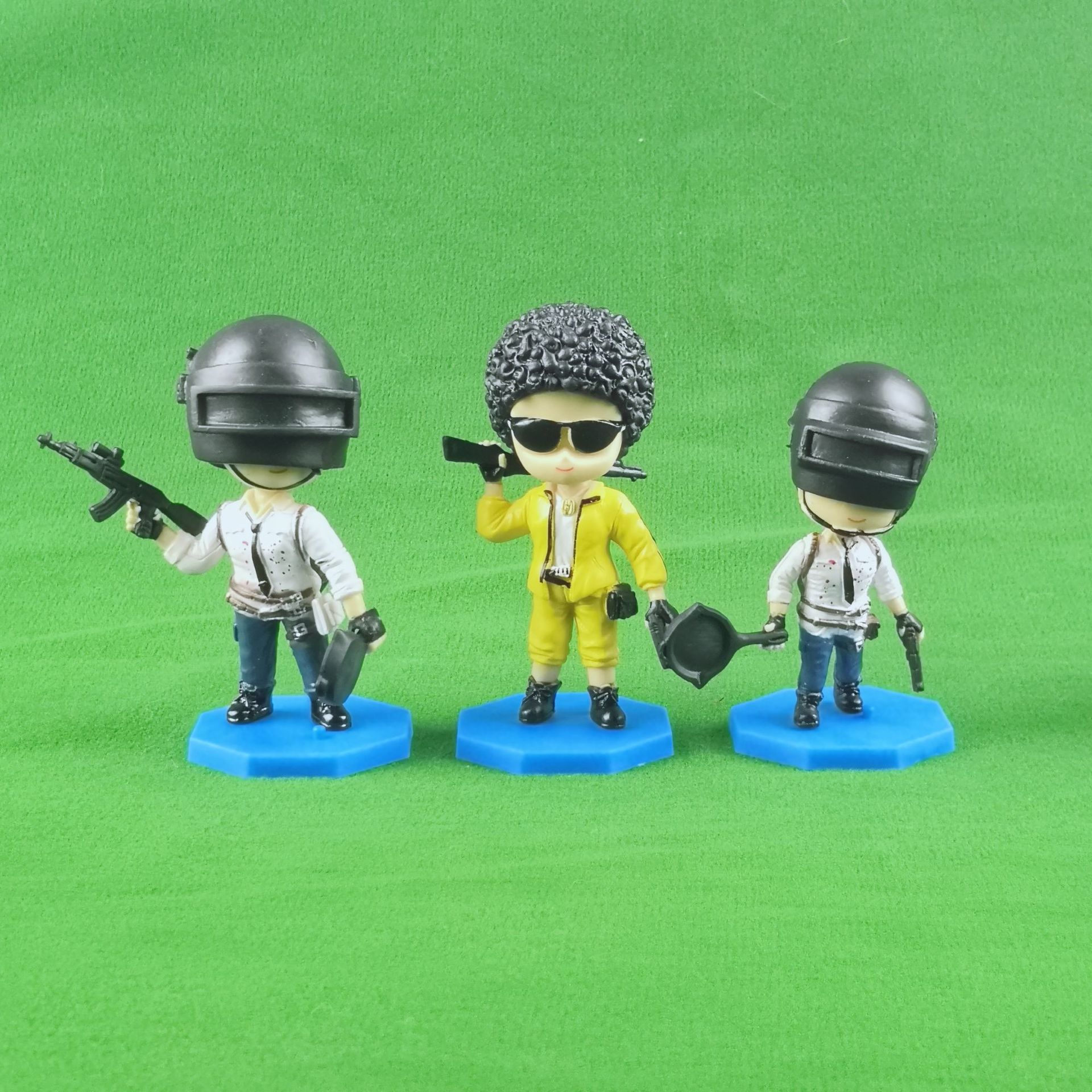 q版吃鸡公仔8件套 烘焙生日蛋糕装饰摆件 创意车载模型手办