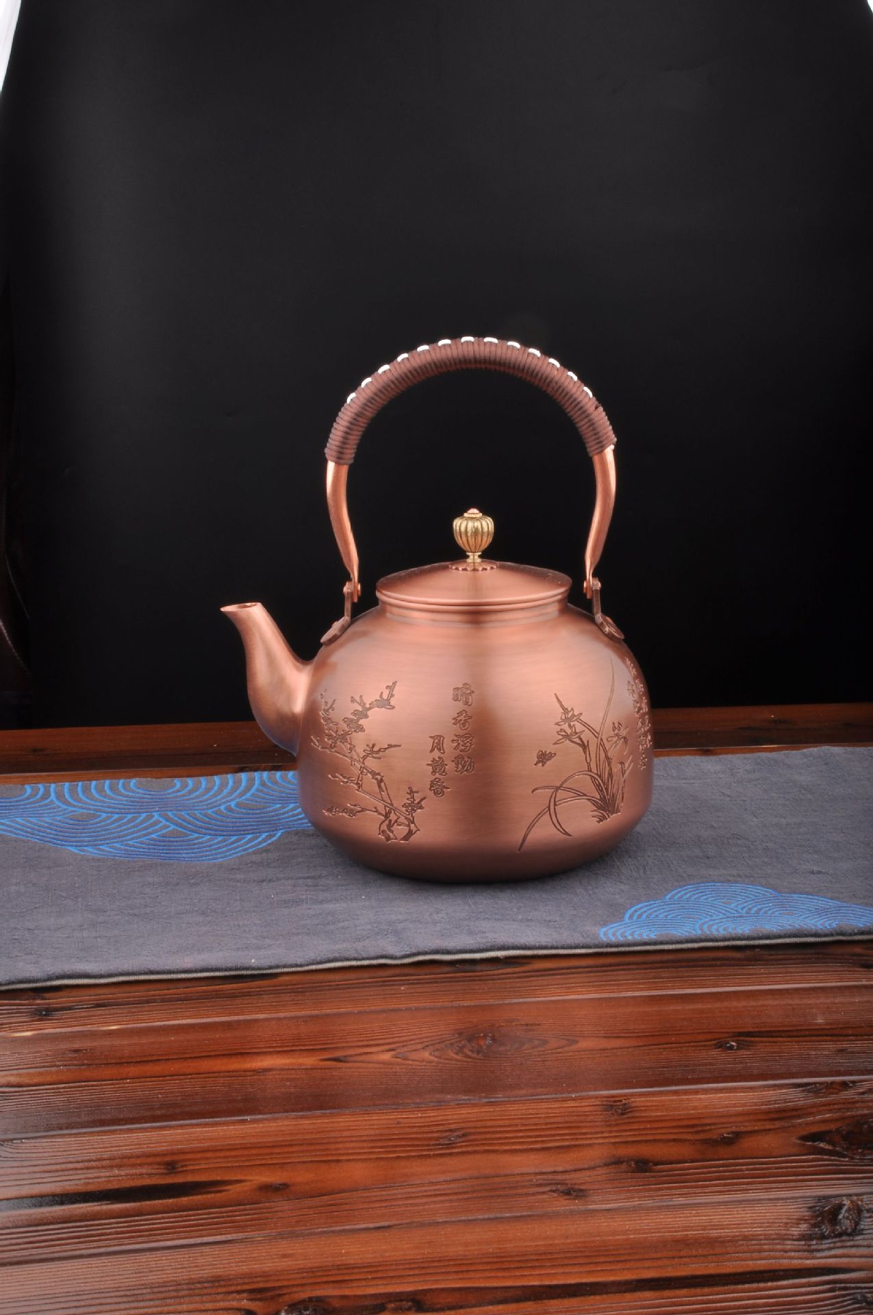 铜壶烧水壶纯紫铜茶壶手工加厚铜壶2.2l养生泡茶铜壶功夫茶具茶壶