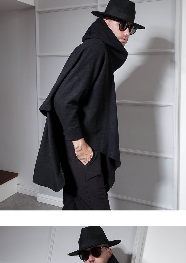 披风斗篷男秋冬中长款外套连帽跨境外贸欧美日韩代发批发现货