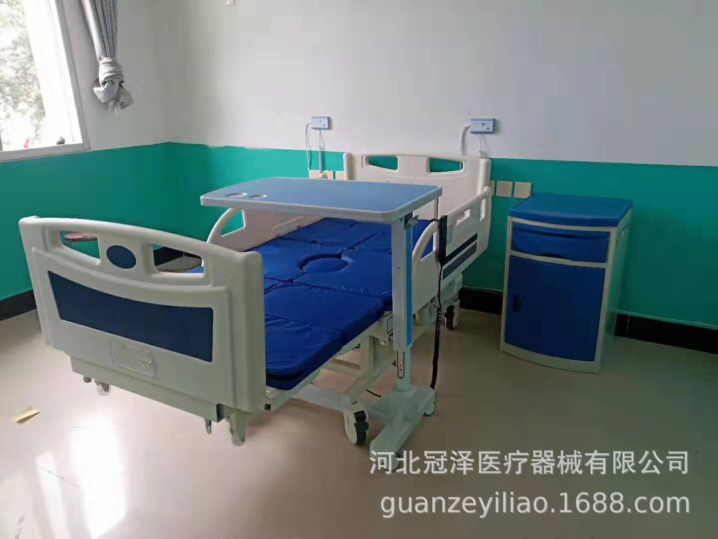 医院病房abs液压升降餐桌 老人病床边护理床餐桌 可移动气压升降