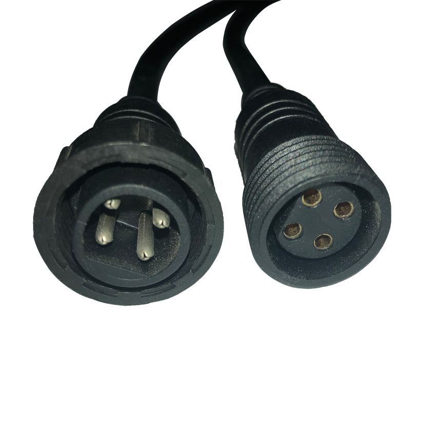 厂家批发四芯公母插 低压插头电源线 led灯具高质量户外防水插头