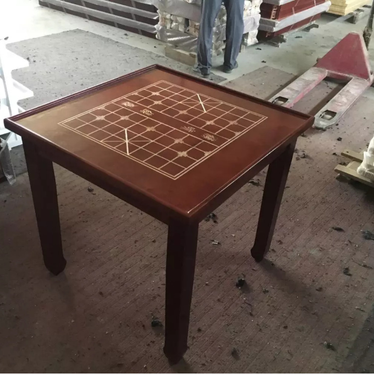 仿古实木象棋桌围棋桌棋盘桌 马蹄脚中式实木象棋桌椅组合