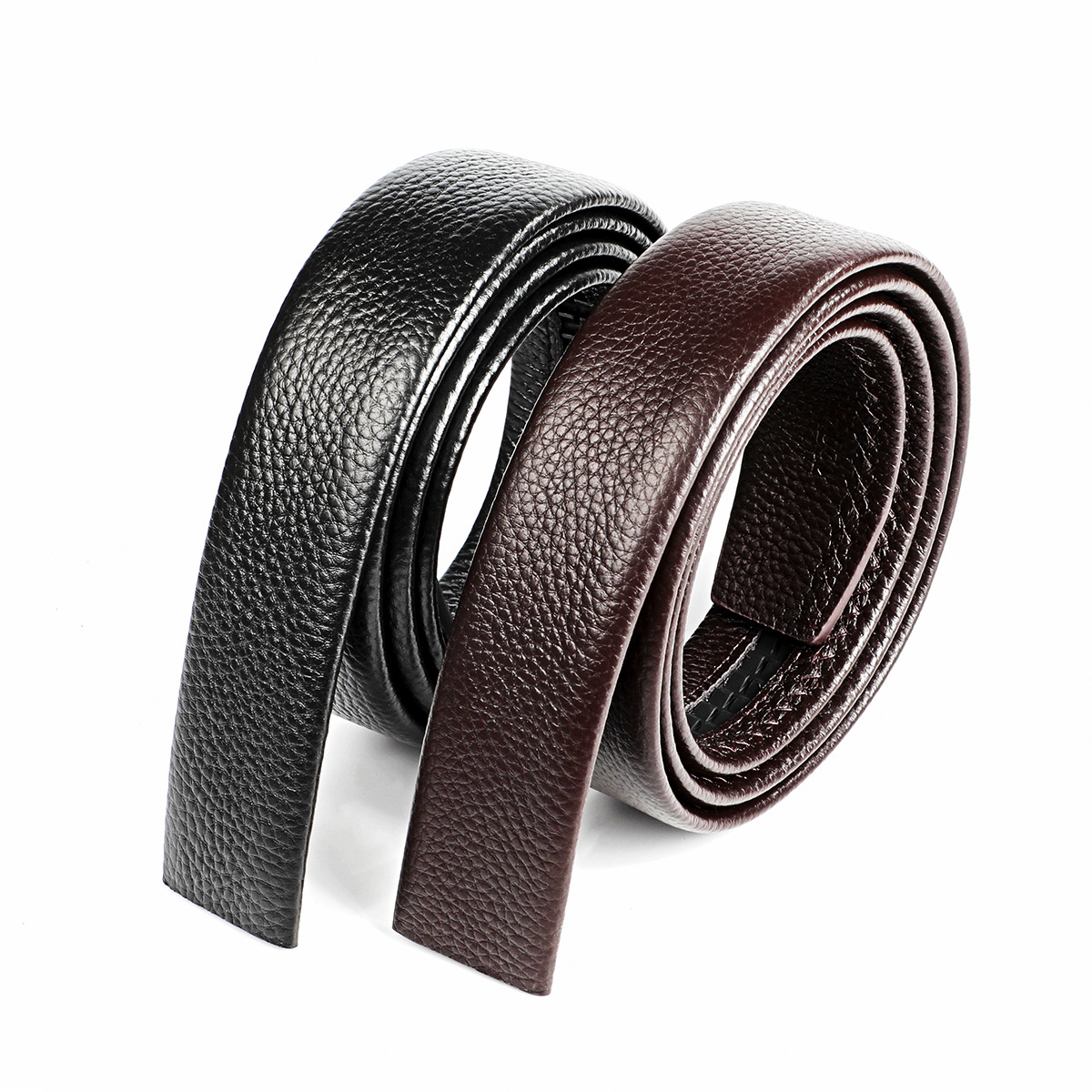 源头厂家直销男士皮带定制头层自动带寸半真皮腰带荔枝纹牛皮皮带