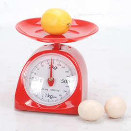 家用弹簧秤机械厨房称重器圆盘托盘秤小秤台称塑料刻度称克教学