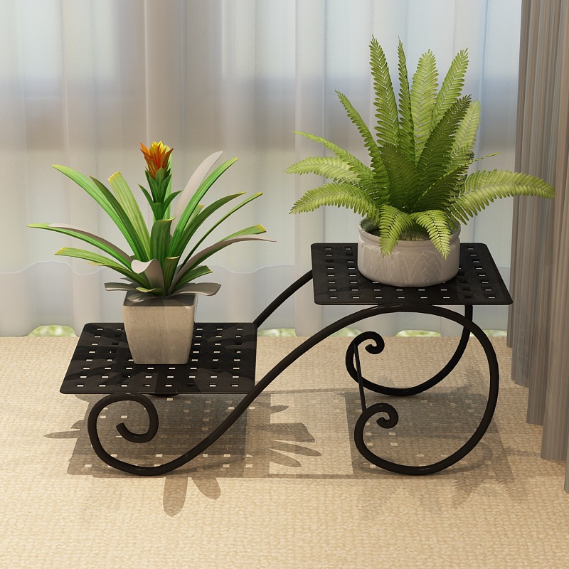 铁花架铁艺欧式落地式两层绿萝架子室内多层花盆架客厅装饰阳台花