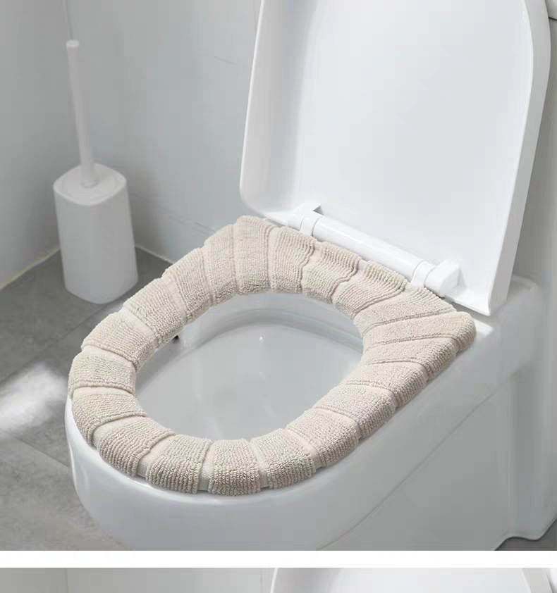 O-Type Knitted Universal Toilet Washer Nordic Style Thickened Super Soft Multi-Color Toilet Seat Cover Pad