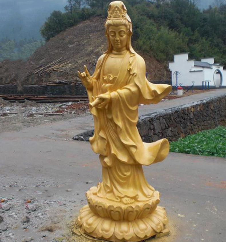 现货 铜观音像 滴水观音菩萨雕塑 定制多款铜佛像家居供奉摆件