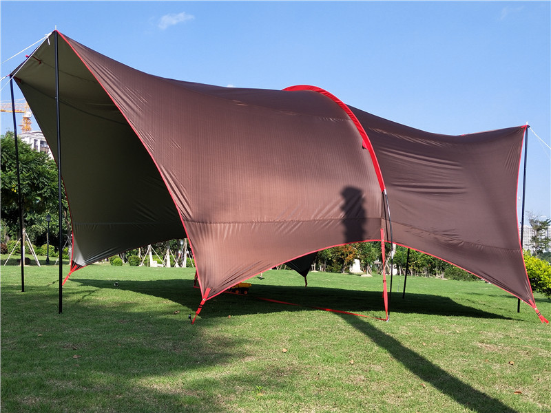 哈比多功能超大天幕帐篷多人户外遮阳棚沙滩天幕露营帐篷防晒凉棚