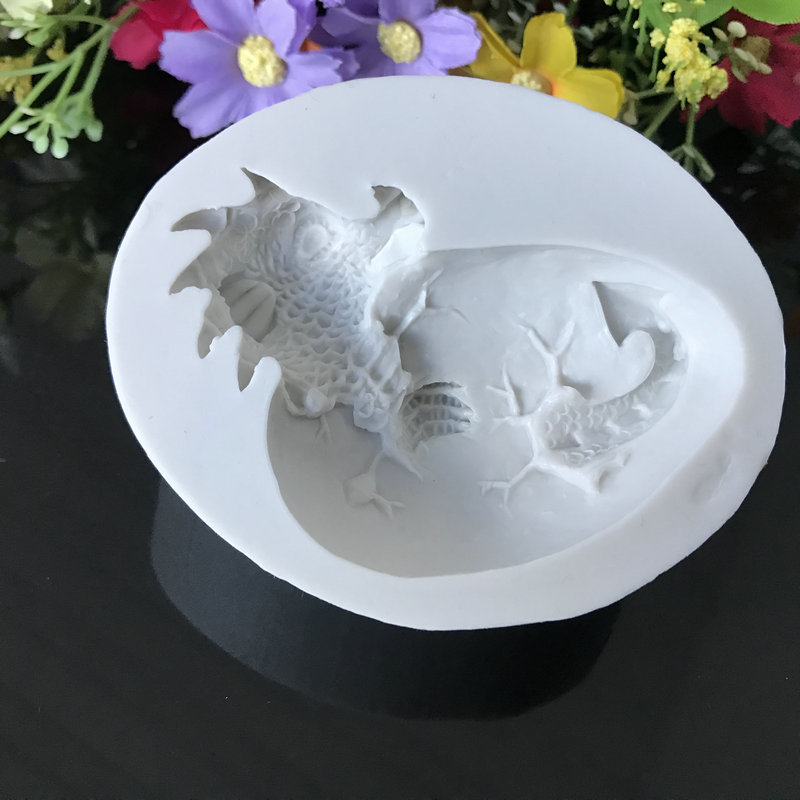 蛋糕模具卡通恐龙翻糖巧克力硅胶模具三角恋霸王龙滴胶模具现货