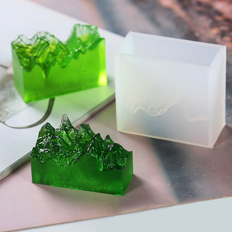 水晶滴胶diy 硅胶双面山体模具 diy断茬山峰山体硅胶模具