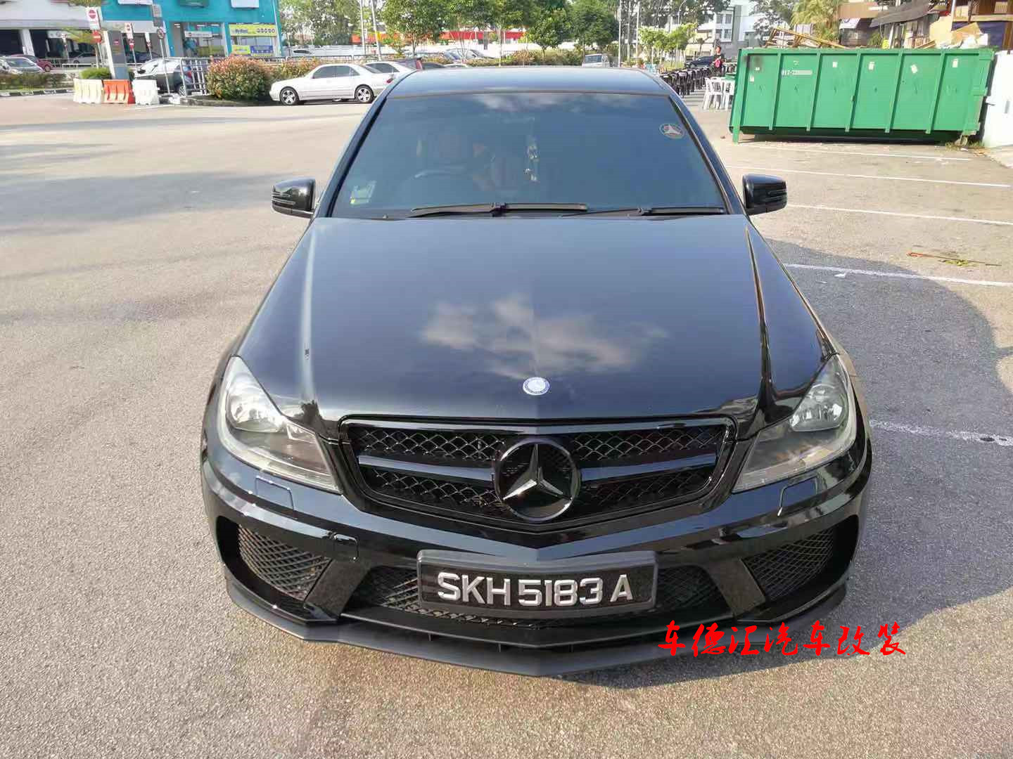 奔驰老款c级w204改装bs宽体大包围 c200c180c260改装机盖排气尾喉