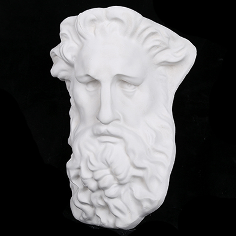 厂家直销美术石膏头像摩西挂面像素描石膏想半面像美术室配套静物