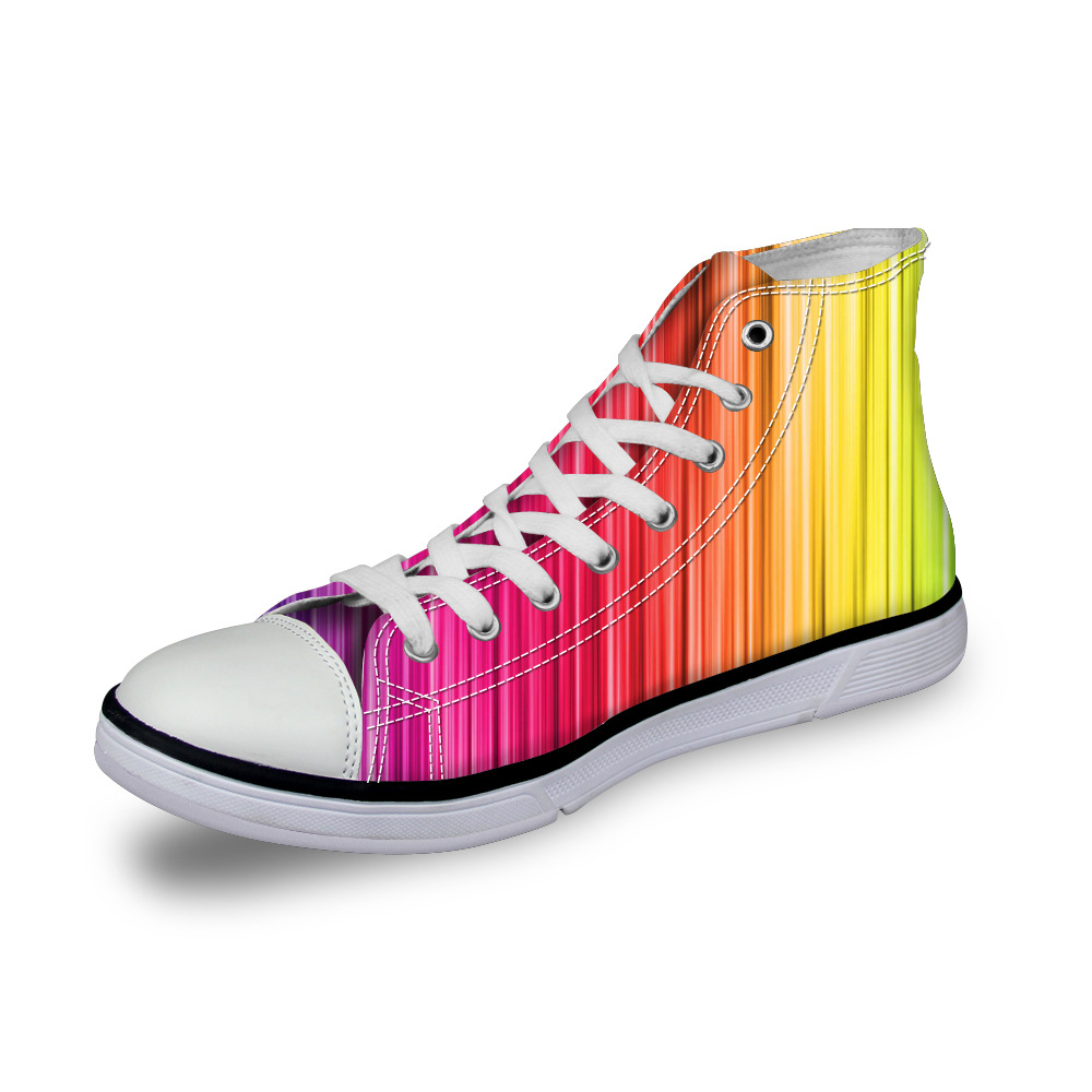 个性涂鸦帆布鞋 女学生韩版手绘鞋子 来图定制彩虹帆布鞋潮鞋板鞋