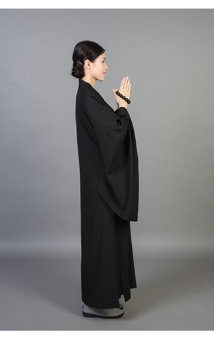 佛教台湾麻纱春夏僧服海清居士服男女海青长衫长袍大褂和尚衣长褂