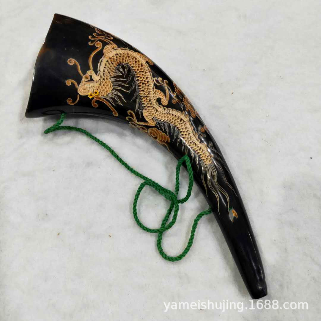 厂家批发大号牦牛角喇叭 角声音响亮 牛角工艺品 牛角号