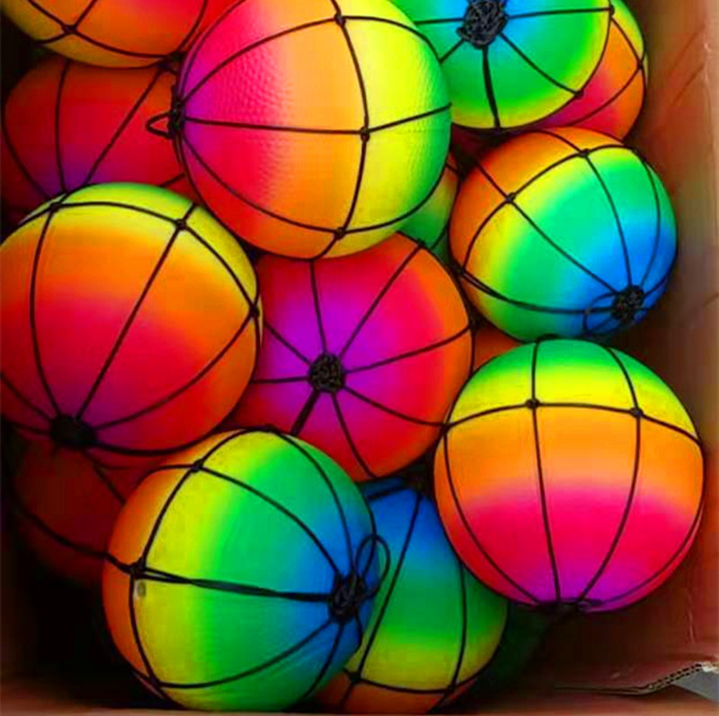 网红彩虹南瓜球甩甩球广场中老年儿童健身手甩球玩具地摊热卖批发