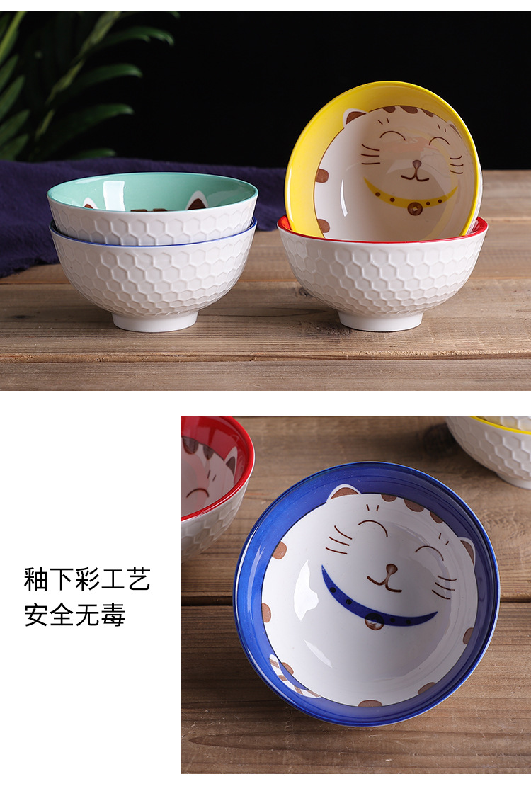 青花瓷碗餐具卡通开业礼品定制logo创意 礼品碗套装 碗筷礼盒装