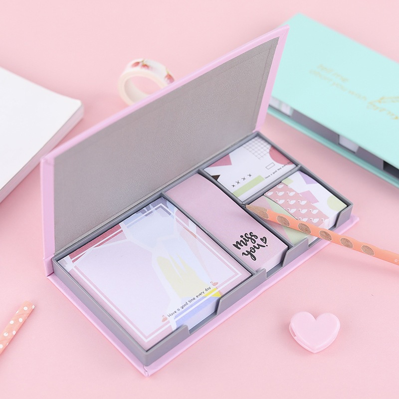 跨境北欧便利贴组合套装烫金可撕便条纸ins百事贴记事小本子贴纸