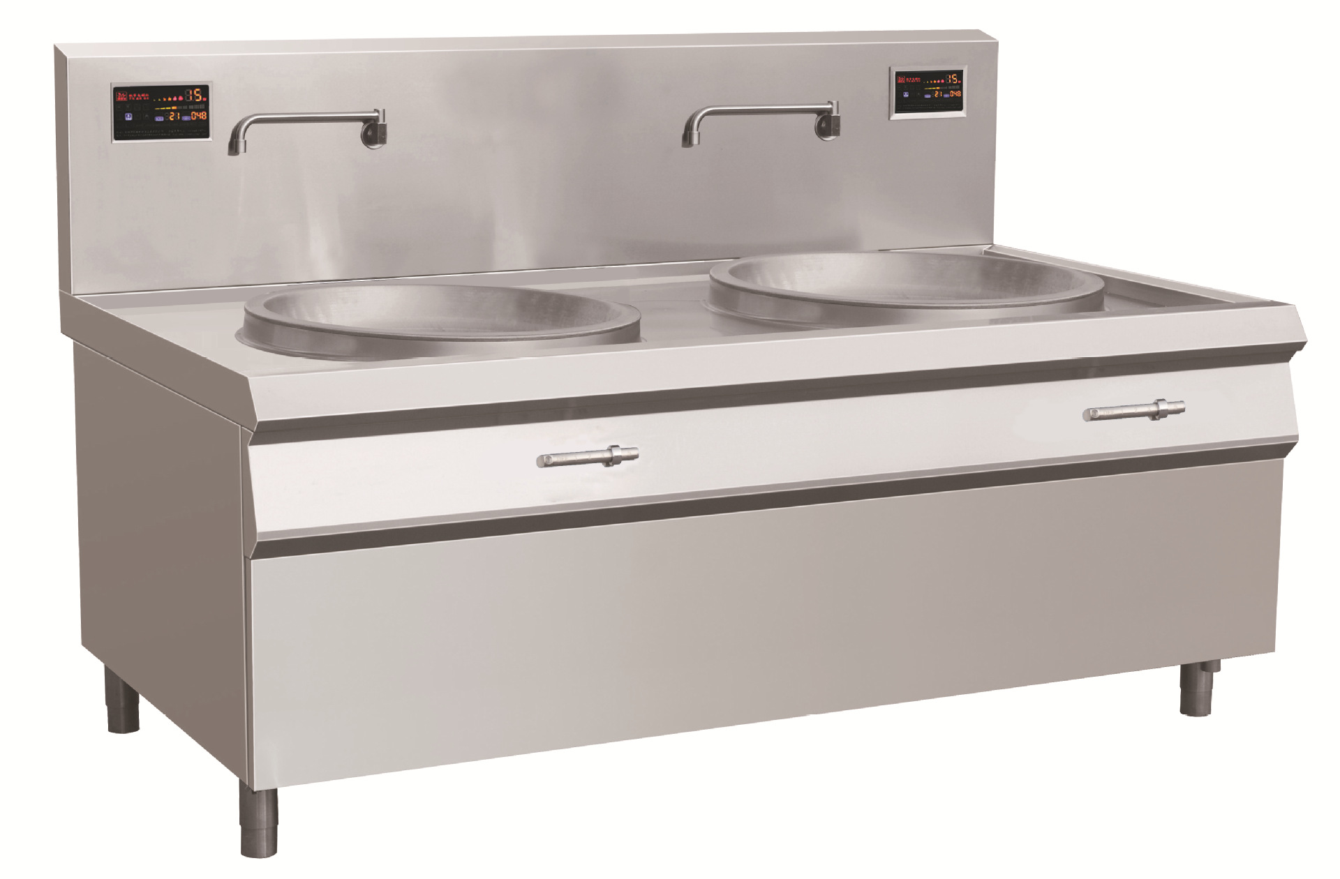 电磁大炒炉商用电磁炉双头大炒炉食堂饭堂大功率炒炉厨具厂家