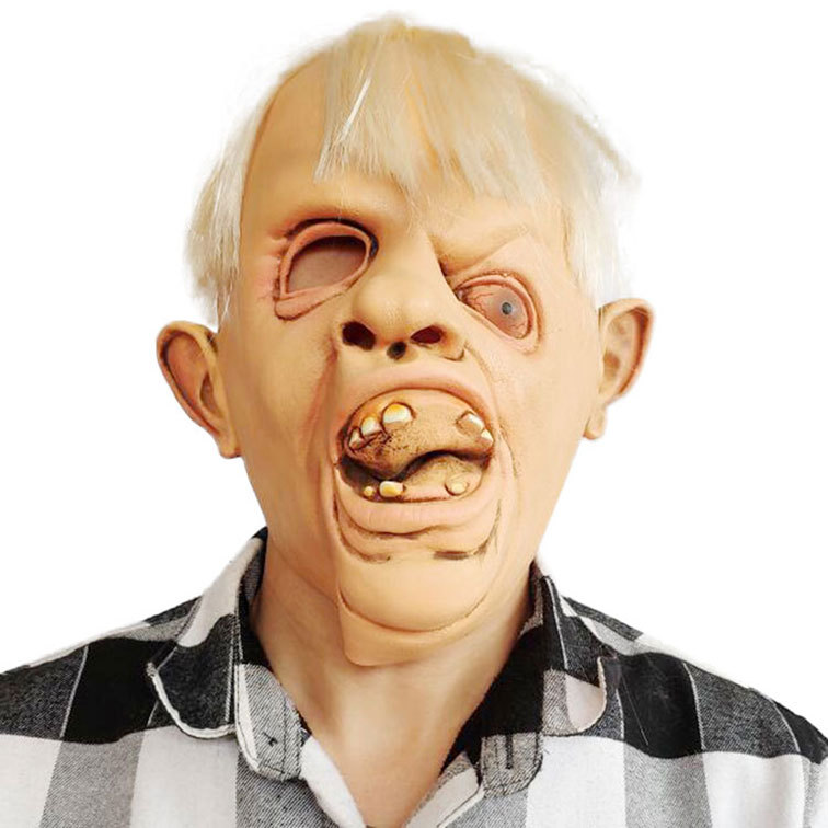 新款斜眼怪信天翁面具头套搞怪独眼龙面具万圣节恐怖酒吧舞会派对