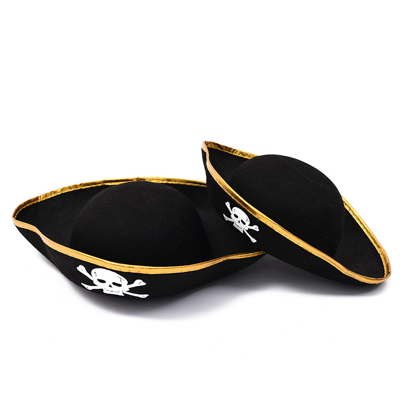 万圣节帽子加勒比海盗帽子cosplay派对用品海盗船长帽三角海盗帽