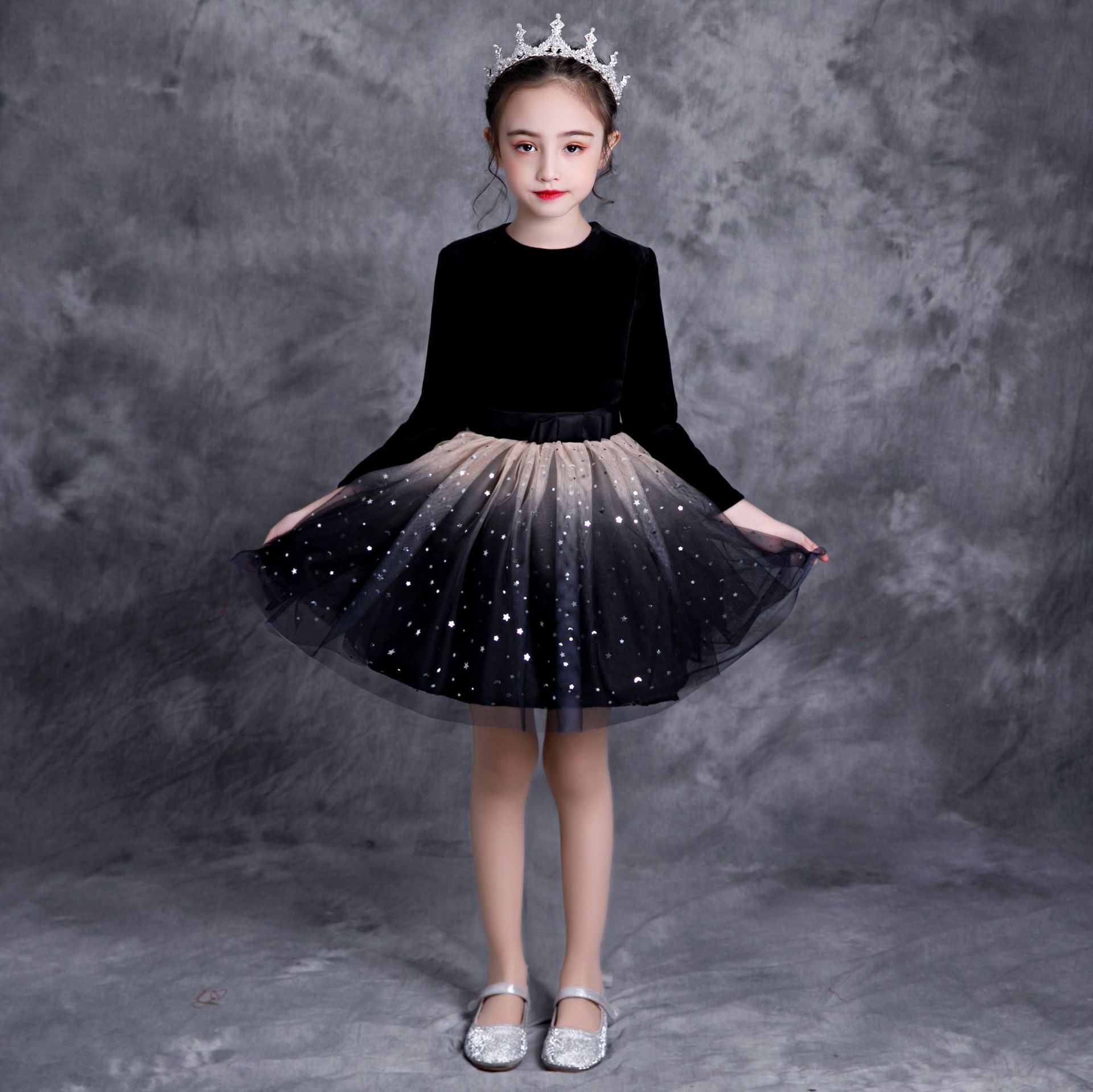 儿童元旦喜庆演出服男女童礼服公主裙合唱服中小学生舞蹈表演服装