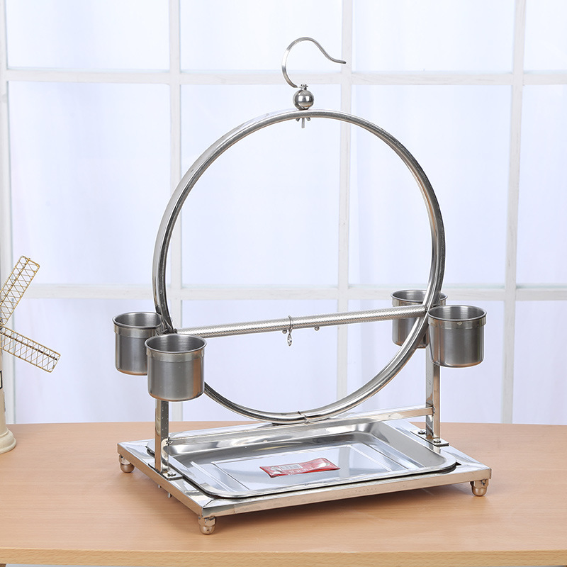 虎皮玄凤不锈钢鹦鹉鸟架结实耐用鸟架子挂架站笼圆形鹦鹉架