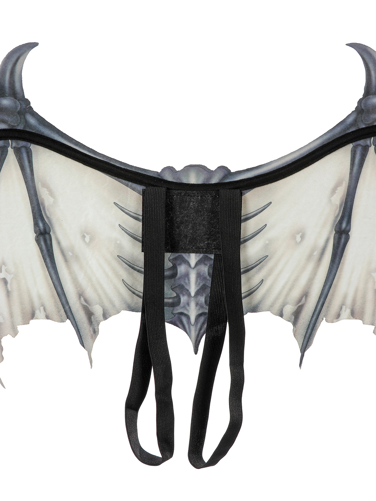 跨境专供万圣节狂欢舞会道具创意可折叠黑白色无纺布恶魔骨头翅膀